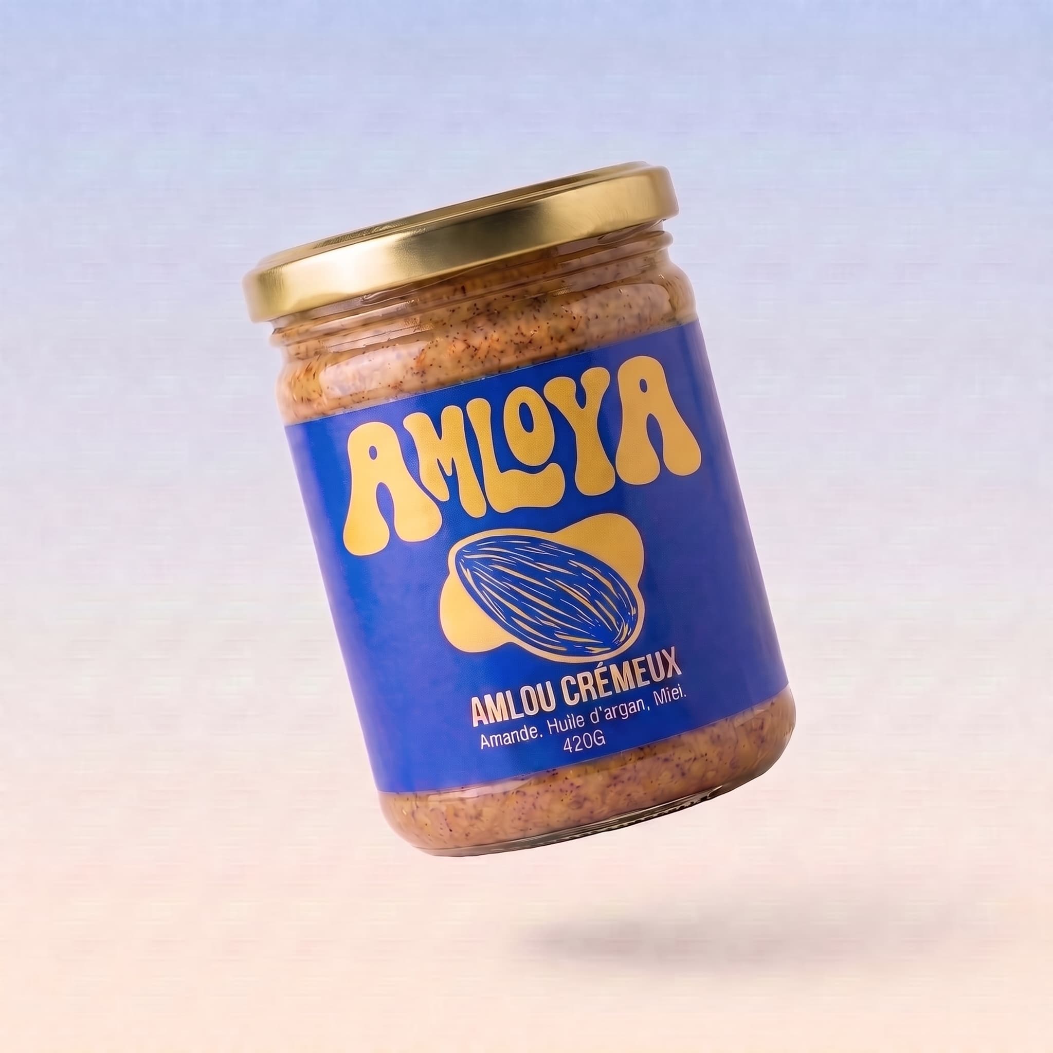 Pot AMLOYA en lévitation sur fond dégradé bleu ciel